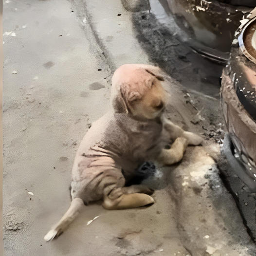 A Woman Saves A Sick Dog Abandoned In Freezing Cold, Crawling And Struggling To Stay Warm