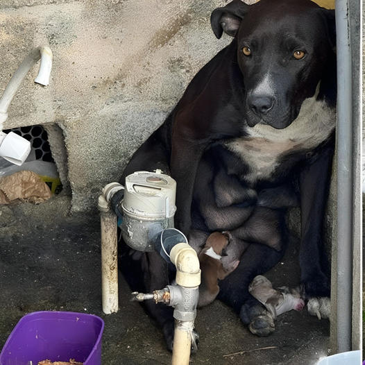 Dog Abandoned After Abuse Delivers Her Puppies In The Pouring Rain